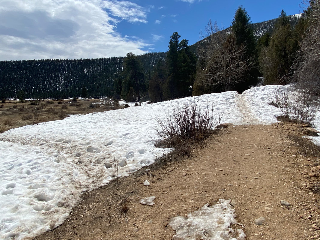 Muddy trail in Rocky Mountain National Park