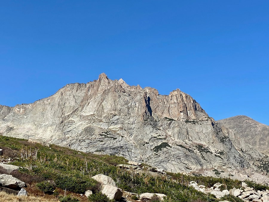 At Black Lake, Arrowhead Peak towers to the north.
