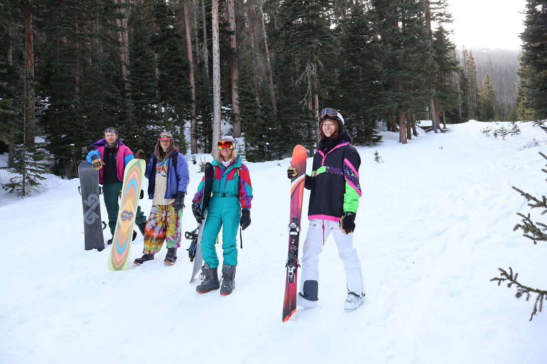 Snowboarders at Hidden Valley in Rocky Mountain National Park