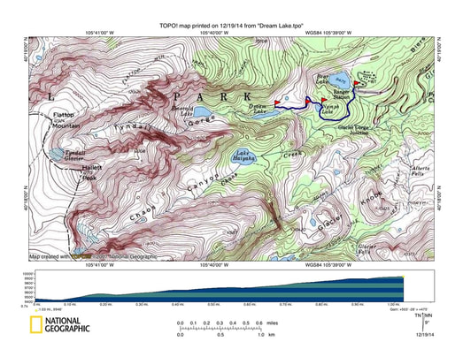 Dream Lake Trail, RMNP Map