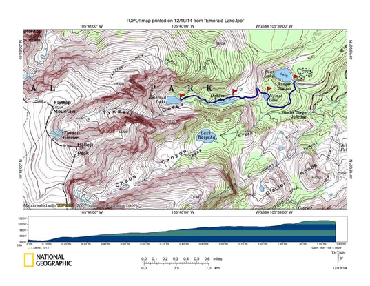 Emerald Lake Trail, Rocky Mountain National Park, Map