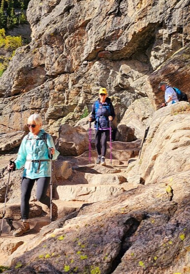 Hikers on Emerald Lake trail RMNP