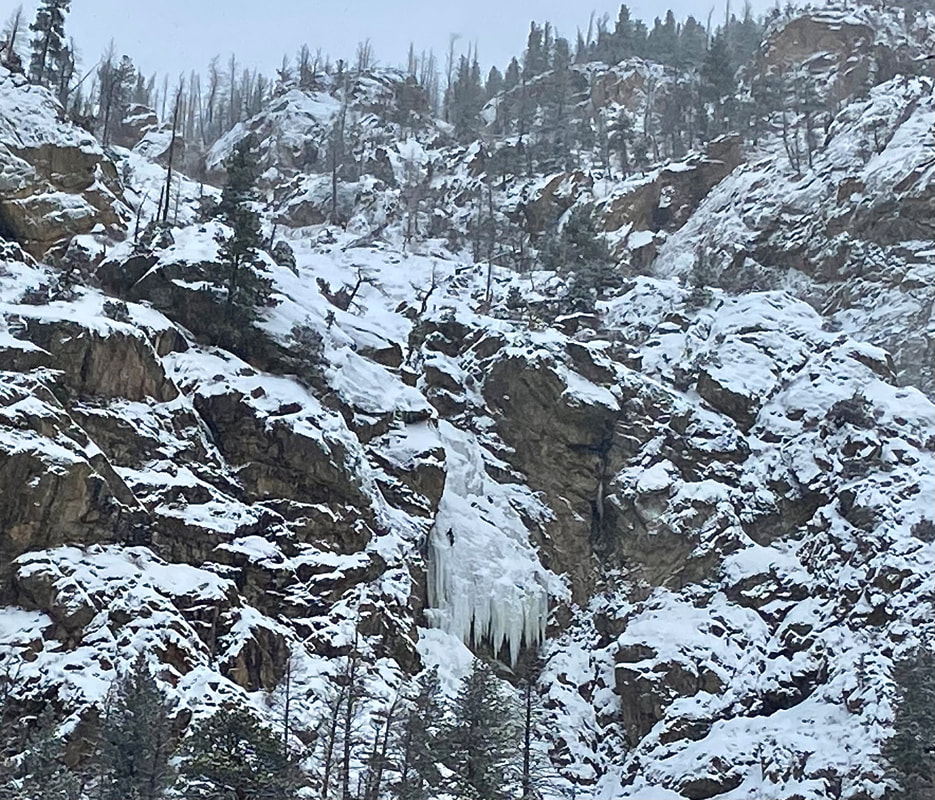 Image of the Jaws ice formation in RMNP