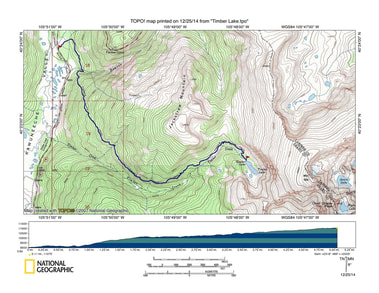 Map, Timber Lake Trail, Rocky Mountain National Park